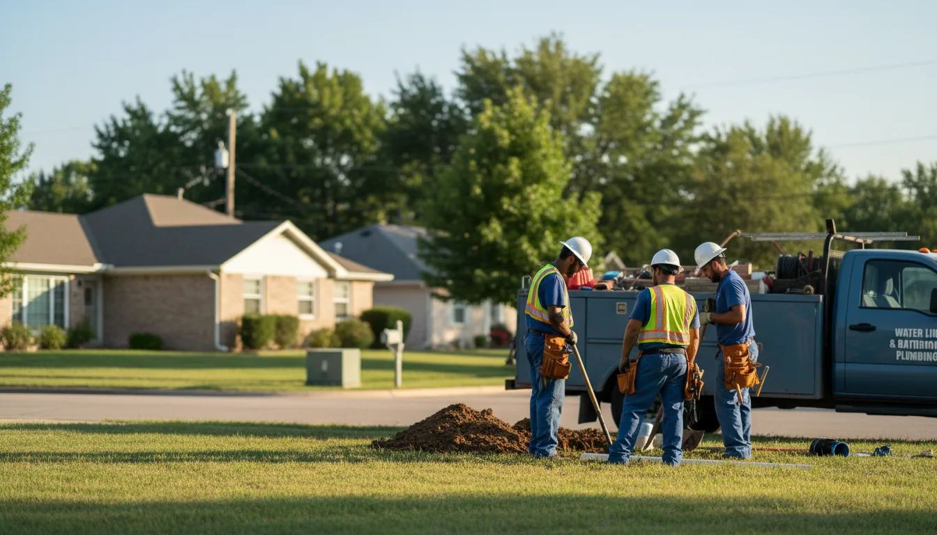 Residential water line and bathroom plumbing service in Nabb, IN